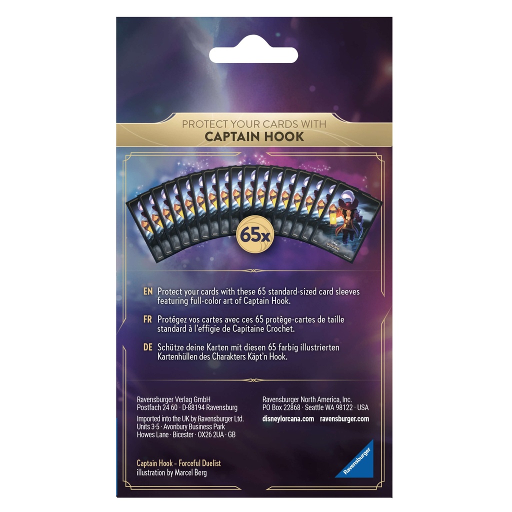 Disney Lorcana : Premier Chapitre - Protèges cartes Capitaine Crochet (Pack A Set 1) - MLV